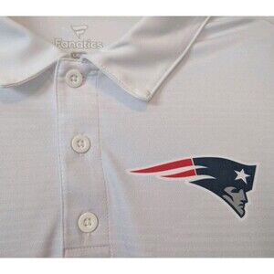 NFL New England Patriots Fanatics White Navy Sandlot Game Polo Men's Size Large